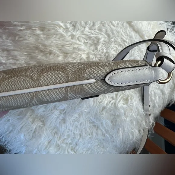 Coach Beige Signature Canvas Crossbody with Chalk Trim - Picture 11 of 12